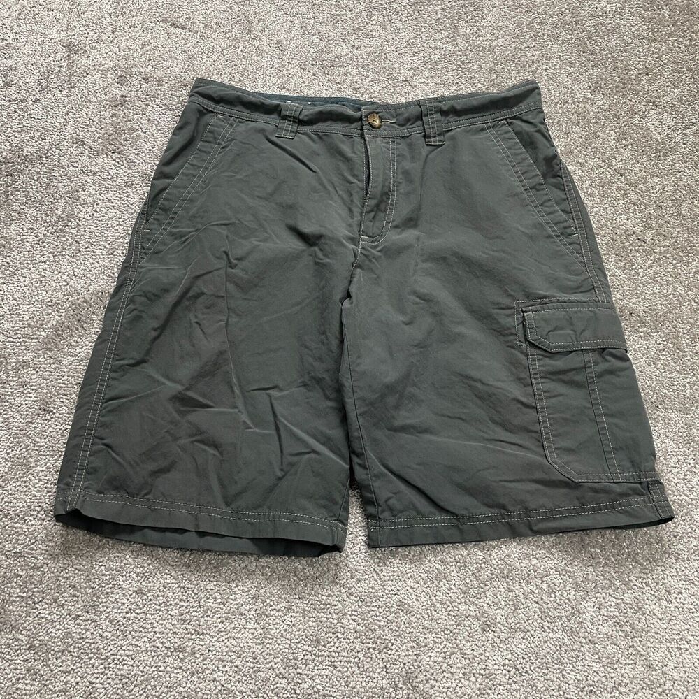 Columbia Cargo Shorts Men Dark Gray Nylon Flat Front Outdoor Active Hiking 34x11